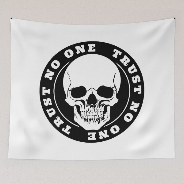 Item preview, Trust No One Skull Badge designed and sold by ChewBug Designs.