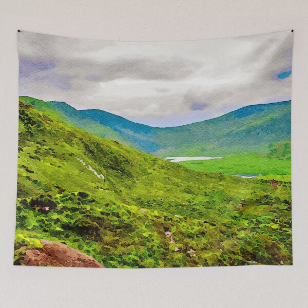 Item preview, Picturesque watercolor landscape of Conor Pass in the Dingle Peninsula, Ireland designed and sold by GestaltImagery.