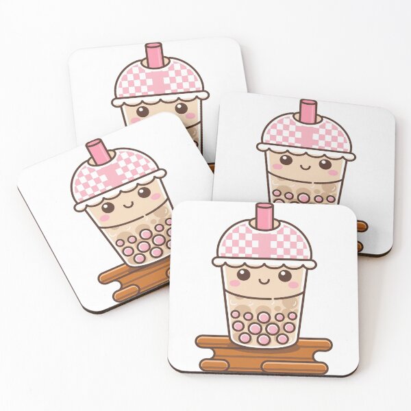 Item preview, Super cute pink bubble tea cup with a smiley face designed and sold by InspireStudio4E.