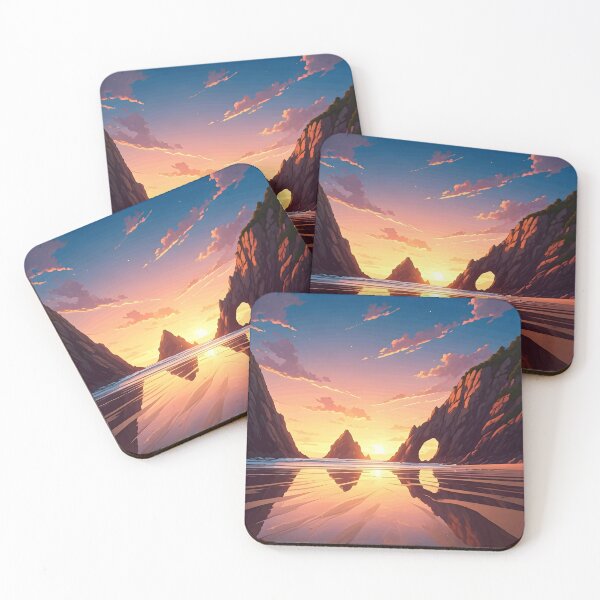 Item preview, Playa de las Catedrales: Sunset Splendor Amid Natural Arches designed and sold by LSVart.