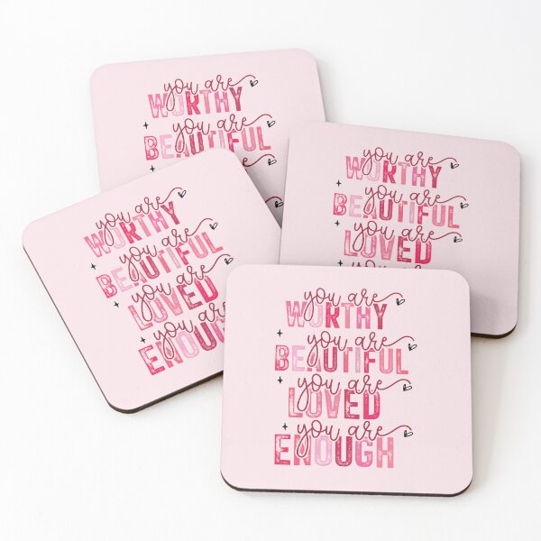 Item preview,  You Are Worthy, Beautiful, Loved, Enough - Self Love Quote designed and sold by Frame & Fold.