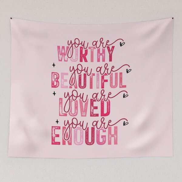 Item preview,  You Are Worthy, Beautiful, Loved, Enough - Self Love Quote designed and sold by Frame & Fold.