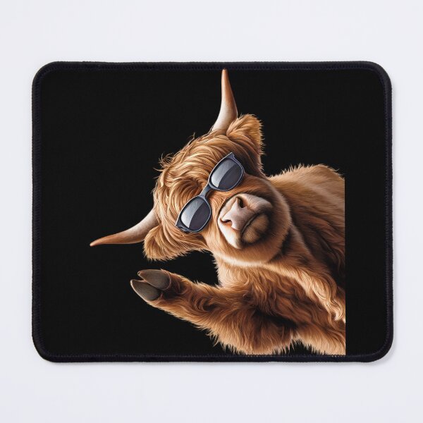 Item preview, Highland Cow With Sunglasses Funny Say Hi designed and sold by Kimberley King Art King Art.