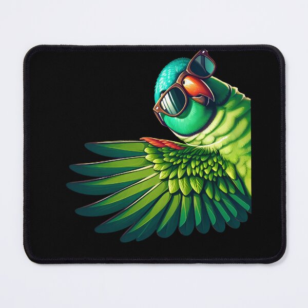Item preview, Indian Ringneck Parrot With Sunglasses Funny Say Hi Bird Lover Watcher Birding designed and sold by Kimberley King Art King Art.