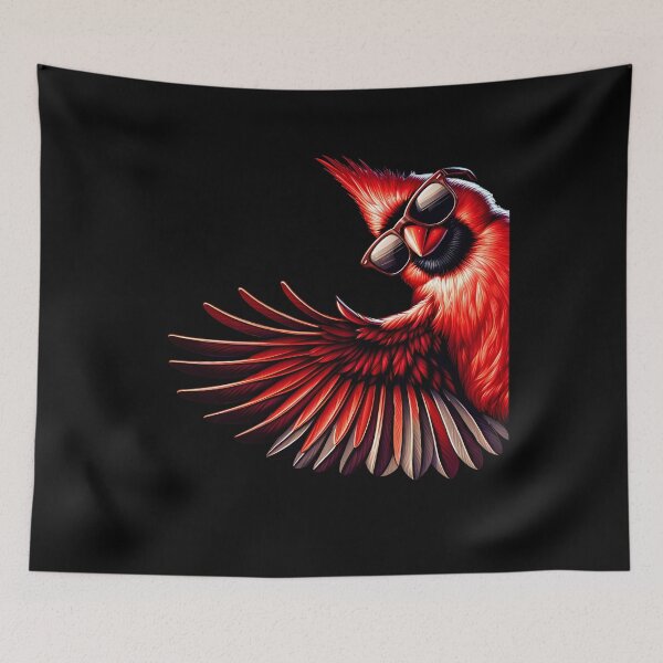 Item preview, Northern Cardinal With Sunglasses Funny Say Hi Bird Lover Watcher designed and sold by Kimberley King Art  King Art.