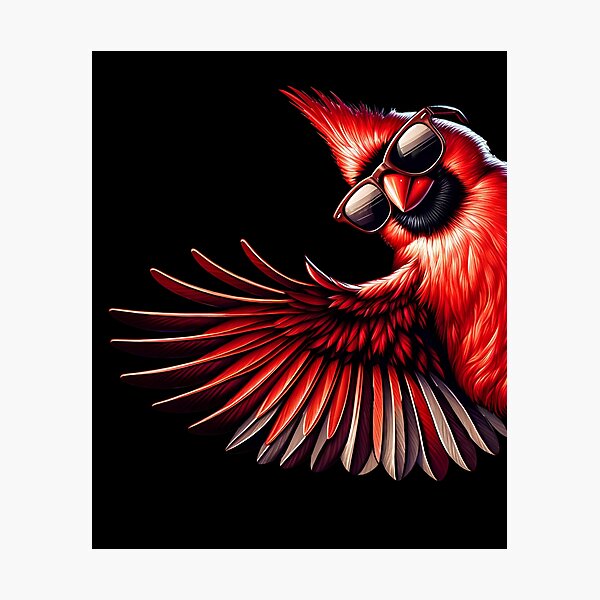 Item preview, Northern Cardinal With Sunglasses Funny Say Hi Bird Lover Watcher designed and sold by Kimberley King Art  King Art.