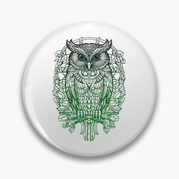 Item preview, Green Geometric Owl Mandala – A Symbol of Wisdom & Harmony designed and sold by freeArt10.