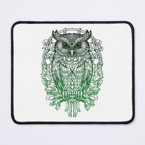 Item preview, Green Geometric Owl Mandala – A Symbol of Wisdom & Harmony designed and sold by freeArt10.
