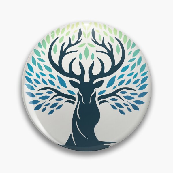 Item preview, Nature spirit: Deer tree symbol of harmony, green blue designed and sold by Mediatoni.