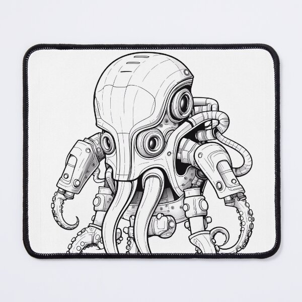 Item preview, Robot Octopus #2 Coloring Page Pattern designed and sold by DavidColoring.