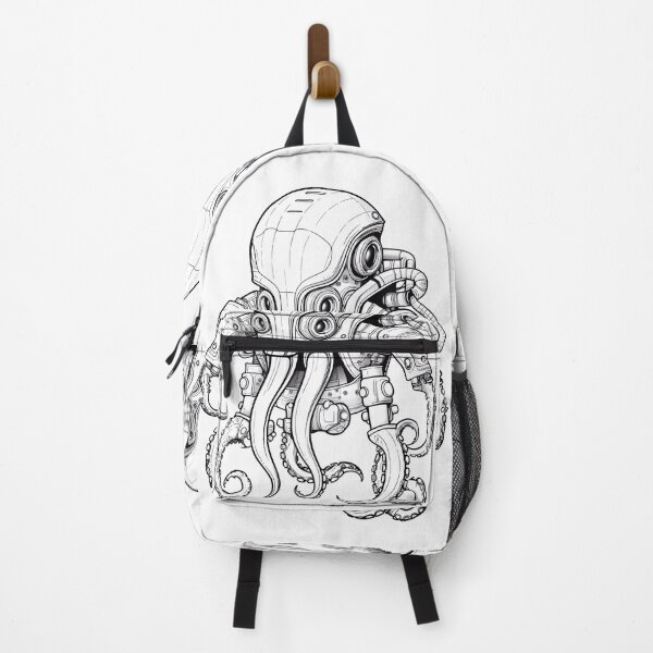 Item preview, Robot Octopus #2 Coloring Page Pattern  designed and sold by DavidColoring.