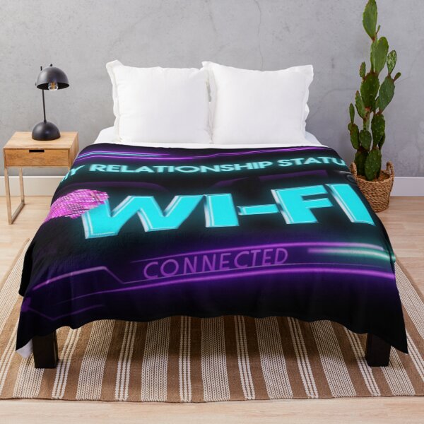 Item preview, My Relationship Status: Wi-Fi Connected - Neon Gamer Typography Design designed and sold by DscapeDesigns.