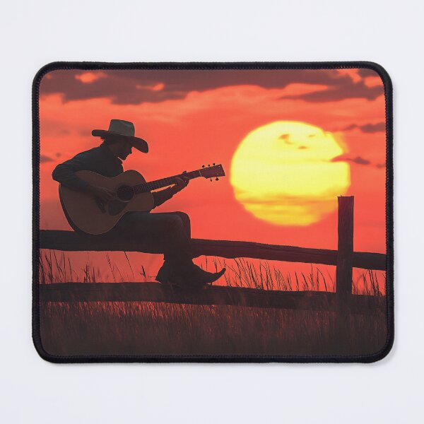 Item preview, Silhouetted Guitarist at Sunset on the Prairie designed and sold by Artessie.