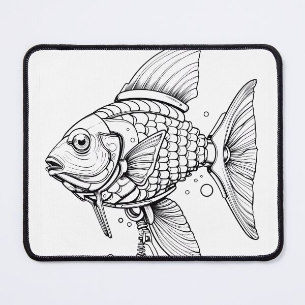 Item preview, Robot Fish #3 Coloring Page Pattern  designed and sold by DavidColoring.
