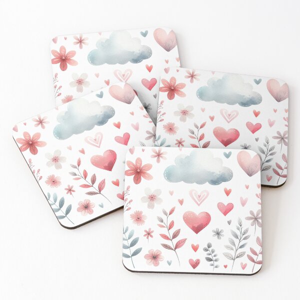 Item preview, Serene Watercolor Hearts and Blooms designed and sold by zzz888.