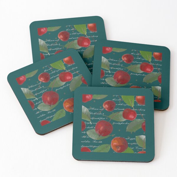 Item preview, CRABAPPLE JELLY HALFDROP WHITE TEXT ON TEAL 004040 designed and sold by Art in My Loft.