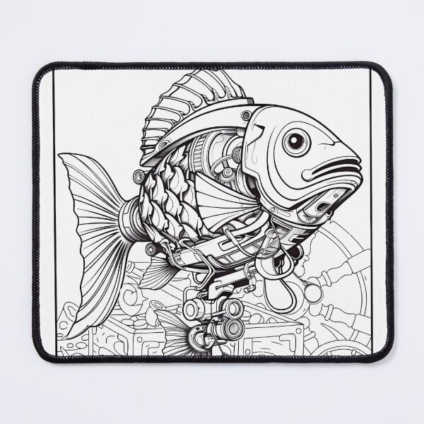 Item preview, Robot Fish #4 Coloring Page Pattern  designed and sold by DavidColoring.