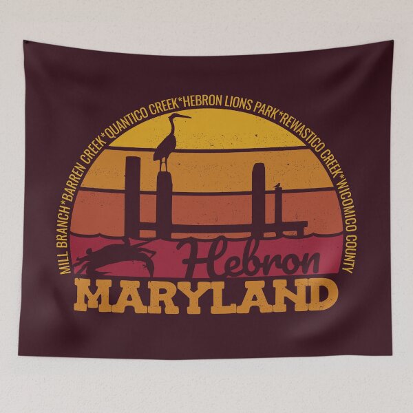 Item preview, Hebron Maryland Sunset Retro Local Pride Logo designed and sold by CRHPOD20.