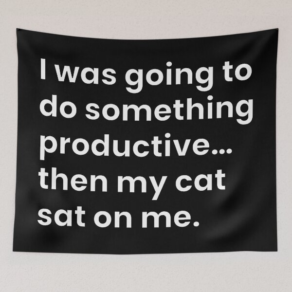Item preview, I was going to do something productive… then my cat sat on me. designed and sold by chromavibes-art.