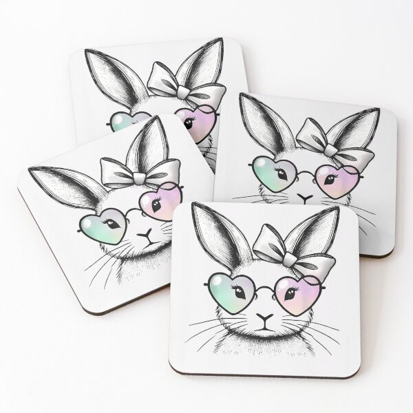 Item preview,  Bunny Face Easter Girls Pastel Bow Tie Glasses Women  designed and sold by TalalosART.