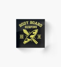 Body Board Surfing Acrylic Block