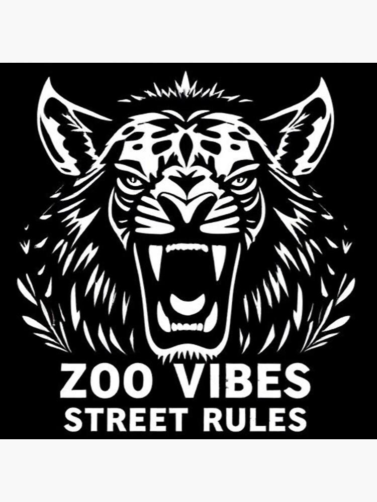 Thumbnail 3 of 3, Sticker, Zoo Vibes Street Rules designed and sold by StreetWave01.