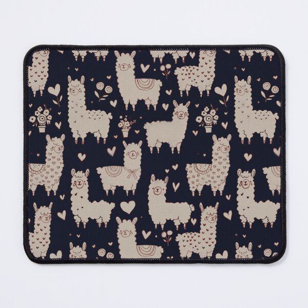 Item preview, Midnight Blue Alpaca Pattern – Hand-Drawn Seamless Design designed and sold by Lacritsa .