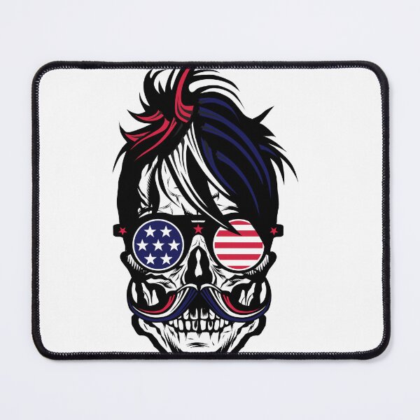Item preview, American skull hipster skull mustache mustached fancy designed and sold by Achille3777.