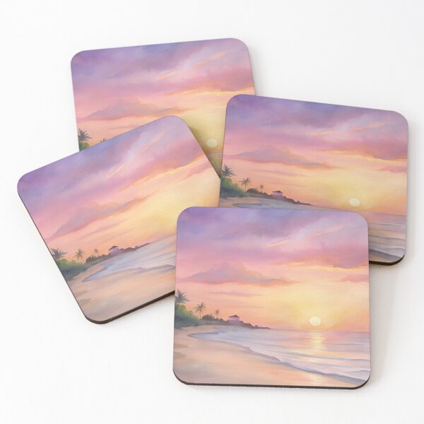 Item preview, Beach town somewhere in Mexico simple watercolor print designed and sold by dulceguavashop.