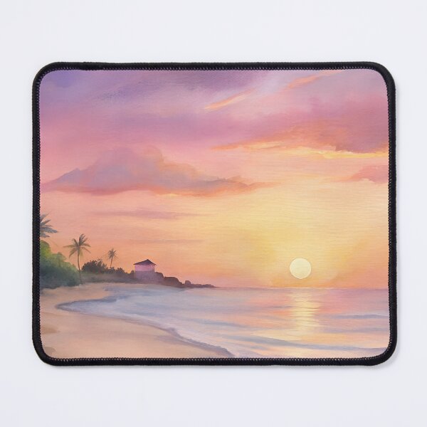 Item preview, Beach town somewhere in Mexico simple watercolor print designed and sold by dulceguavashop.