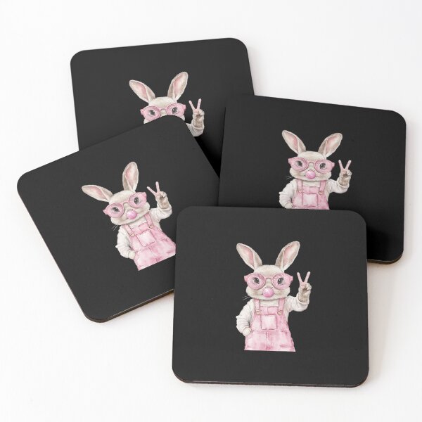 Item preview, Easter Bunny Blowing Bubble Happy Easter Bunny Coquette Bow  designed and sold by facegm.