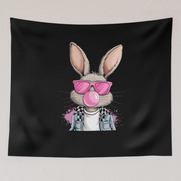 Item preview, Easter Bunny Blowing Bubble Happy Easter Bunny Coquette Bow designed and sold by facegm.