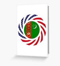 Turkmen American Multinational Patriot Flag Series Greeting Card