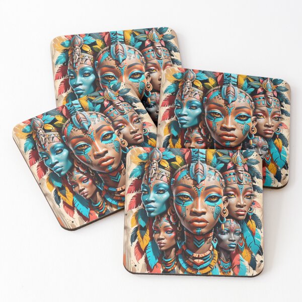 Item preview, Tribal Queens – Bold Afro-Futuristic Portrait Art designed and sold by SparkyBamBam.