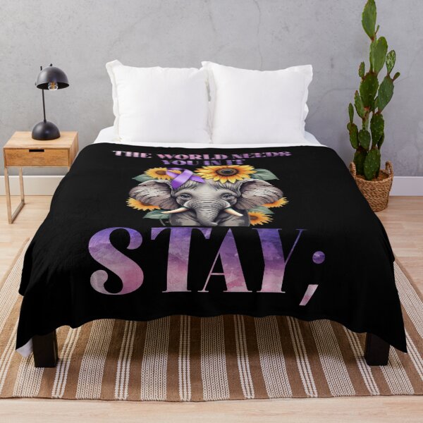 Item preview, Stay The World Needs You Elephant 988 Suicide Prevention designed and sold by Dressed For Duty.