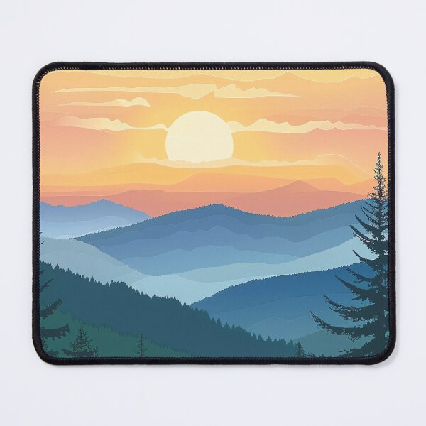 Item preview, Mountain National Park at sunset designed and sold by PandaKunst.
