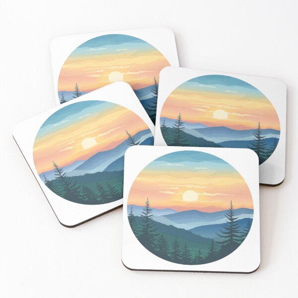 Item preview, Mountain National Park at sunset designed and sold by PandaKunst.