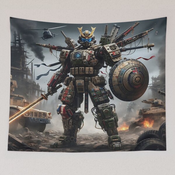 Item preview, Futuristic Spartan Warrior Bot – The Ultimate Fusion of Ancient and Future Warfare - Model 3 designed and sold by NeonBot_Shop.