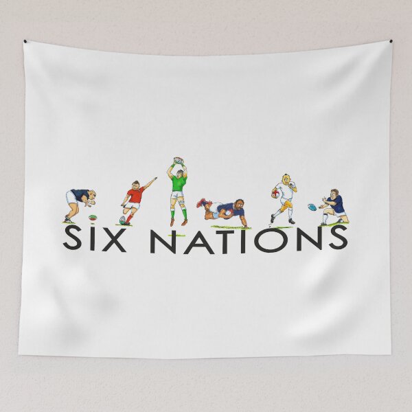 Item preview, Six Nations rugby players England France Wales Scotland Ireland Italy designed and sold by dizzycatbiz.