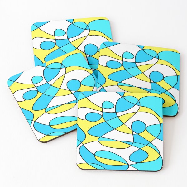 Item preview, Neurographic blue white yellow - Bold Artistic Expression designed and sold by CreaTwinkles.