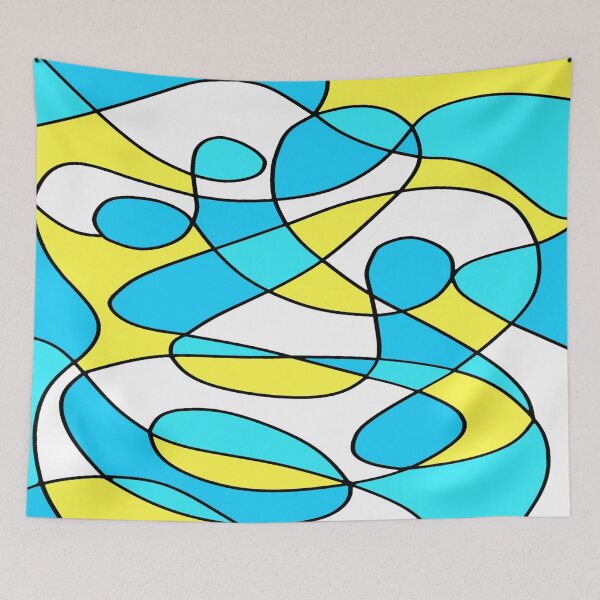 Item preview, Neurographic blue white yellow - Bold Artistic Expression designed and sold by CreaTwinkles.