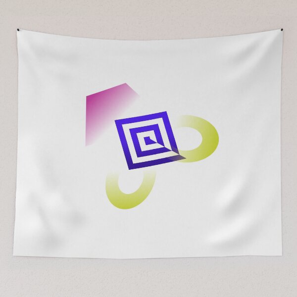Item preview, Abstract dynamic geometric patterns in pink, yellow and purple designed and sold by SoniArt258.