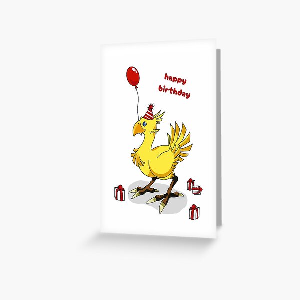 Artikel-Vorschau von Chocobo Final Fantasy Alles Gute zum Geburtstag, designt und verkauft von maxifydesigns.
