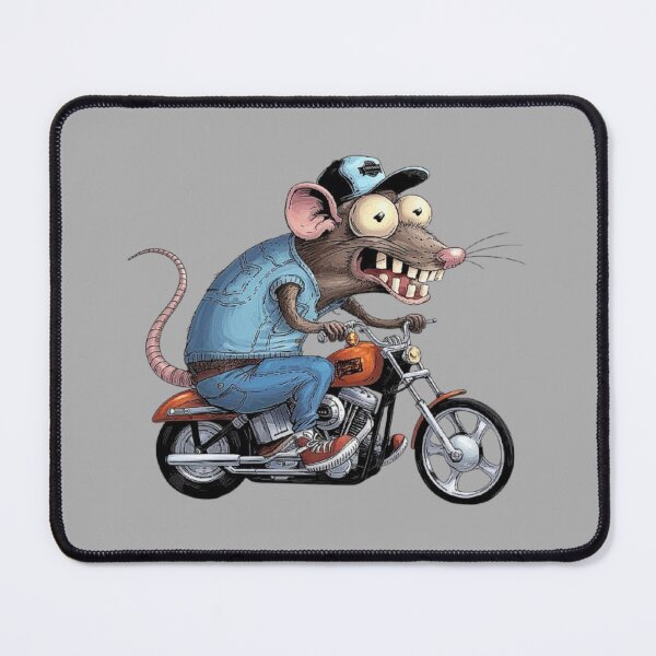 Item preview, Retro Cartoon Rat on Motorcycle Illustration-For Rat & Motorcycle designed and sold by love3617.