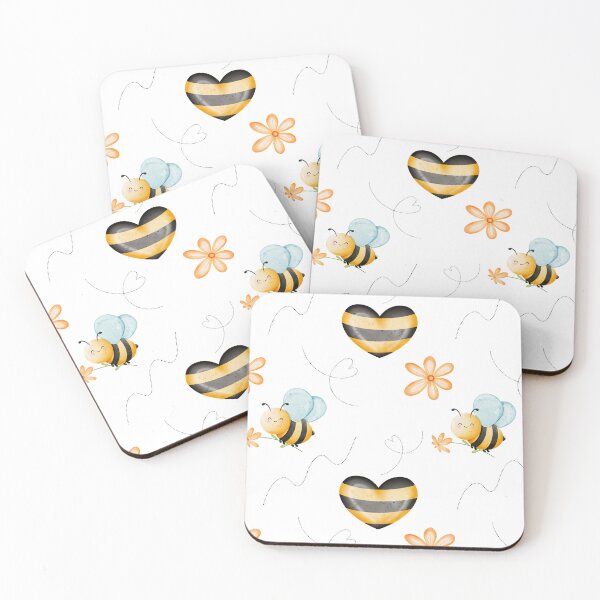 Item preview, CUTE BACKGROUND LITTLE DAISIES AND BEES designed and sold by Nathalia Montoro.