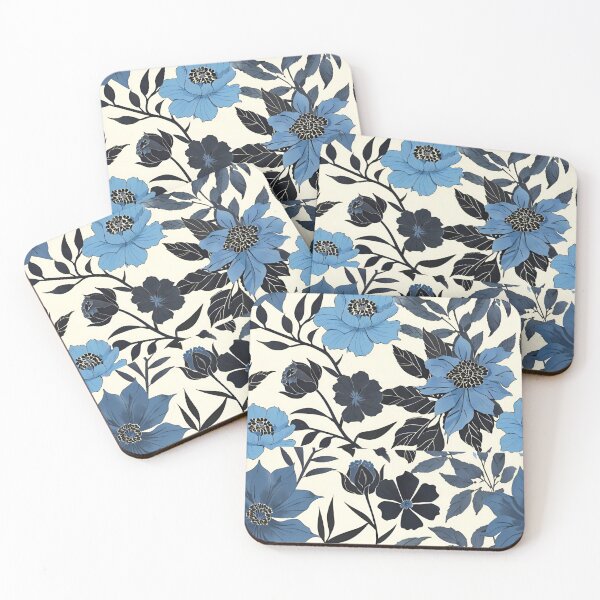 Item preview, Blue and Black Flowers designed and sold by elizabethdancer.