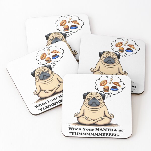 Item preview, Zen and Snacks: The Meditating Pug designed and sold by AaronLaneStudio.