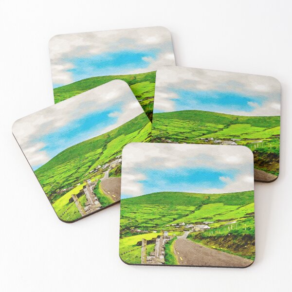 Item preview, Picturesque watercolor of Coumeenoole on the Dingle Peninsula in Ireland designed and sold by GestaltImagery.
