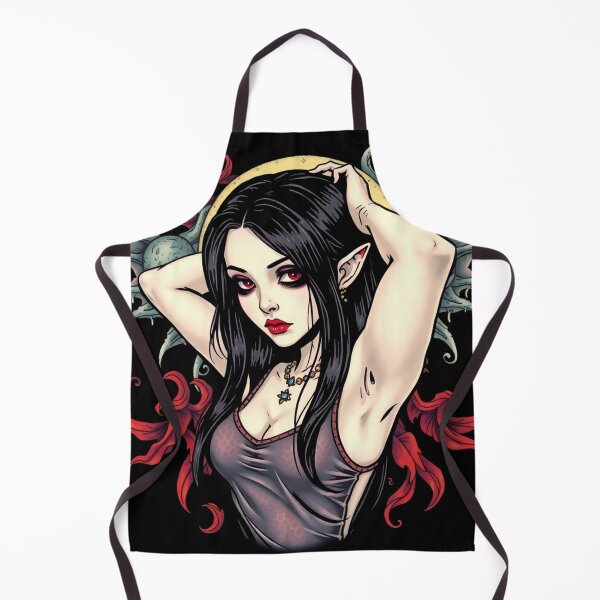 Item preview, Cute Gothic Goth Vampire Horror Girl Tattoo style illustration with demons designed and sold by Vintage Designs +.