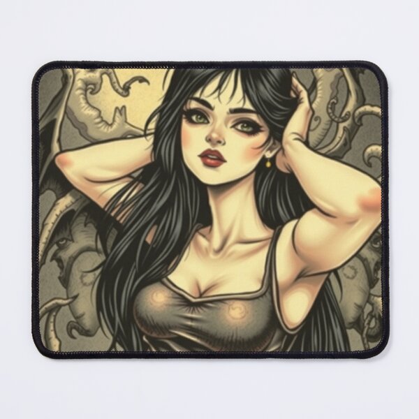 Item preview, Cute Gothic Goth Vampire Horror Girl Tattoo style illustration with demons designed and sold by Vintage Designs +.
